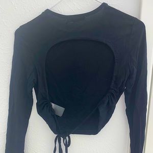Long sleeve open back top